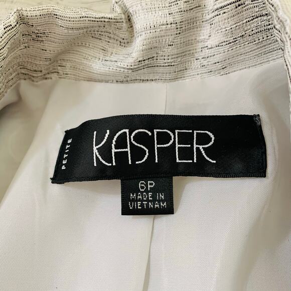 Kasper 6P Skirt Suit w/Blazer Jacket Shimmery Floral Brocade Jacquard  Silver - Picture 10 of 11